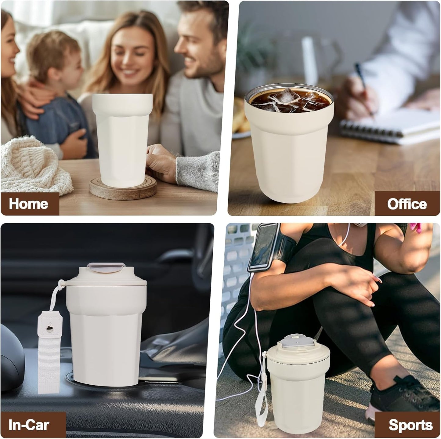 530ml Tumbler Stainless Steel Coffee Cup Travel Mug (Unpatterr, GREEN)