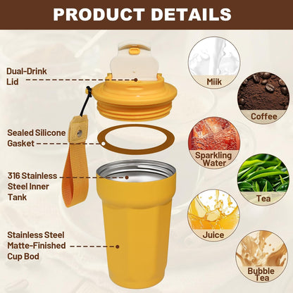 530ml Tumbler Stainless Steel Coffee Cup Travel Mug (Unpatterr, GREEN)