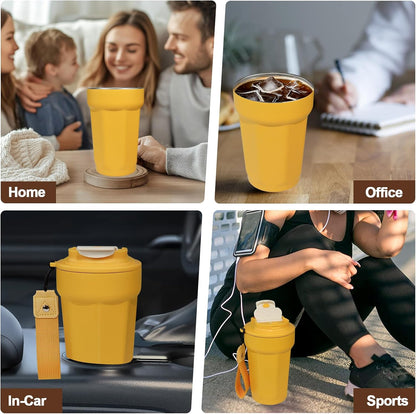 530ml Tumbler Stainless Steel Coffee Cup Travel Mug (Unpatterr, GREEN)