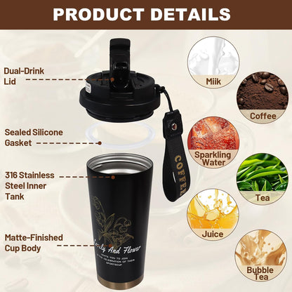 530ml Tumbler Stainless Steel Coffee Cup Travel Mug (Unpatterr, GREEN)