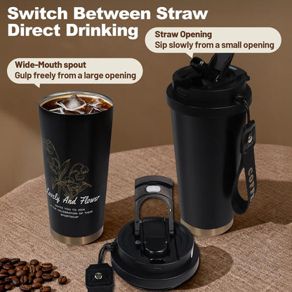 530ml Tumbler Stainless Steel Coffee Cup Travel Mug (Unpatterr, GREEN)
