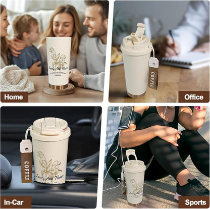 530ml Tumbler Stainless Steel Coffee Cup Travel Mug (Unpatterr, GREEN)