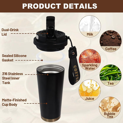 530ml Tumbler Stainless Steel Coffee Cup Travel Mug (Unpatterr, GREEN)