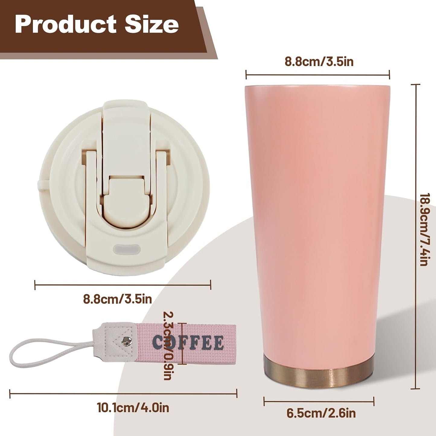 530ml Tumbler Stainless Steel Coffee Cup Travel Mug (Unpatterr, GREEN)