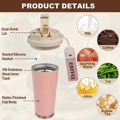 530ml Tumbler Stainless Steel Coffee Cup Travel Mug (Unpatterr, GREEN)