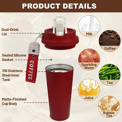 530ml Tumbler Stainless Steel Coffee Cup Travel Mug (Unpatterr, GREEN)