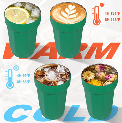 530ml Tumbler Stainless Steel Coffee Cup Travel Mug (Unpatterr, GREEN)