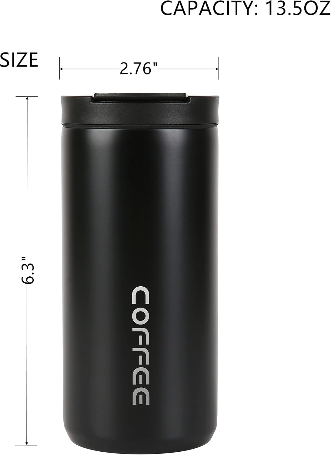 Travel Mug Vacuum Insulated Coffee Mug, Blue, 13.5oz/400ml