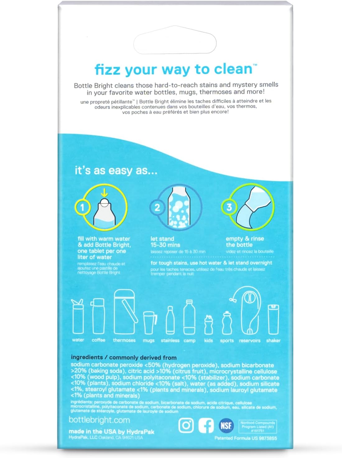 Water Bottle Cleaning Tablets (12, 36, or)