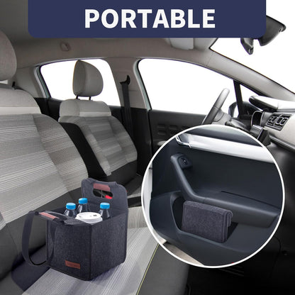 Reusable Drink Carrier with Handle, Fits 4 Cups