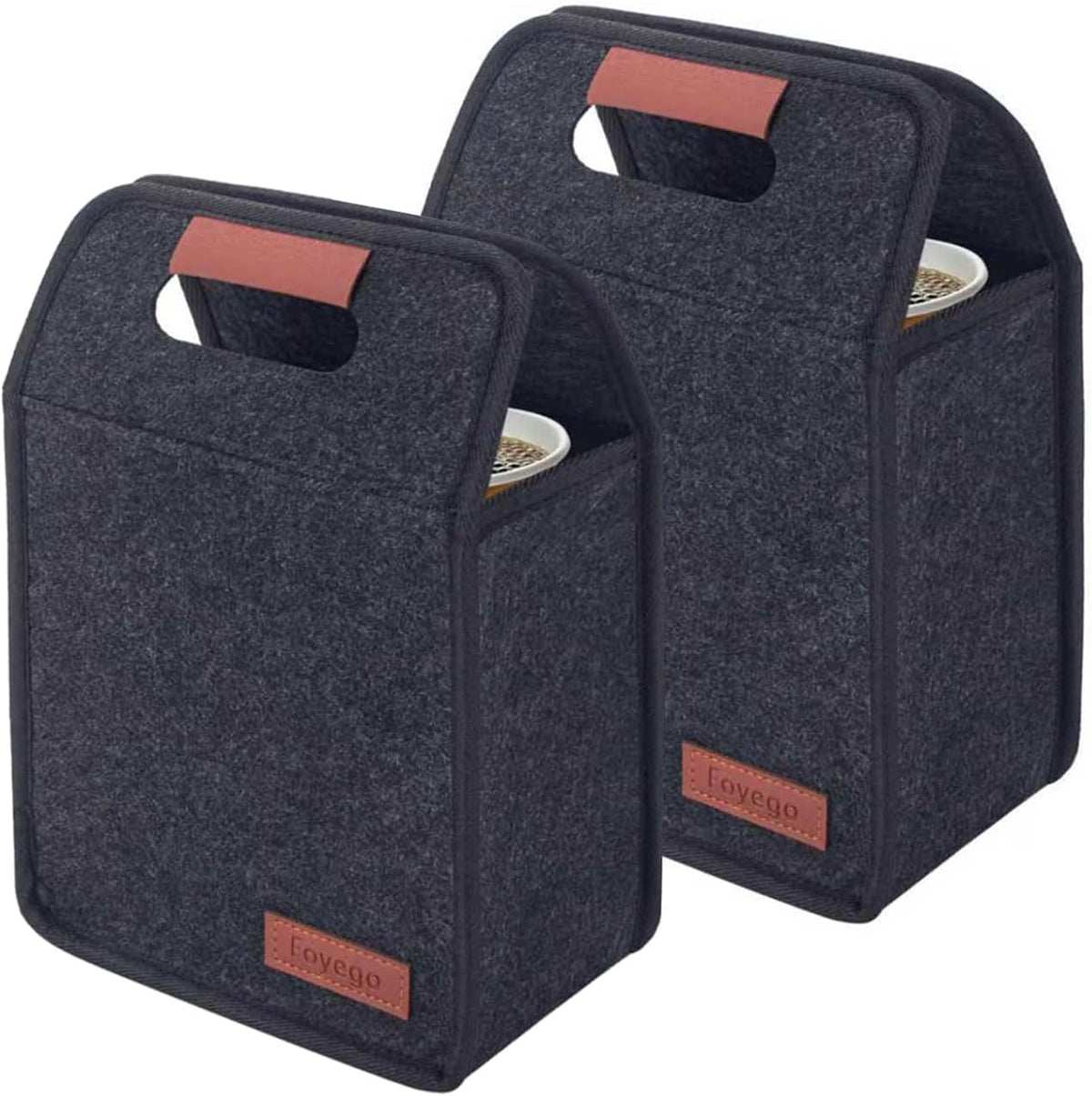 Reusable Drink Carrier with Handle, Fits 4 Cups