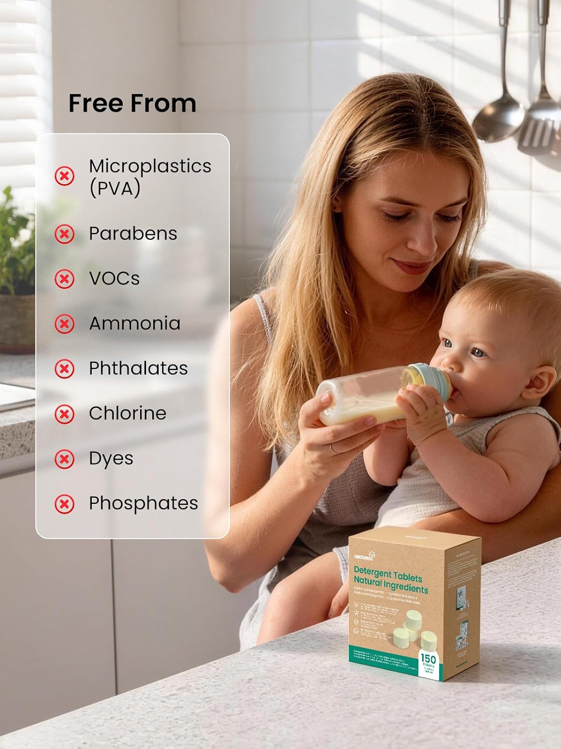 Bottle Washer Detergent Tablets, Plant-Based Enzyme
