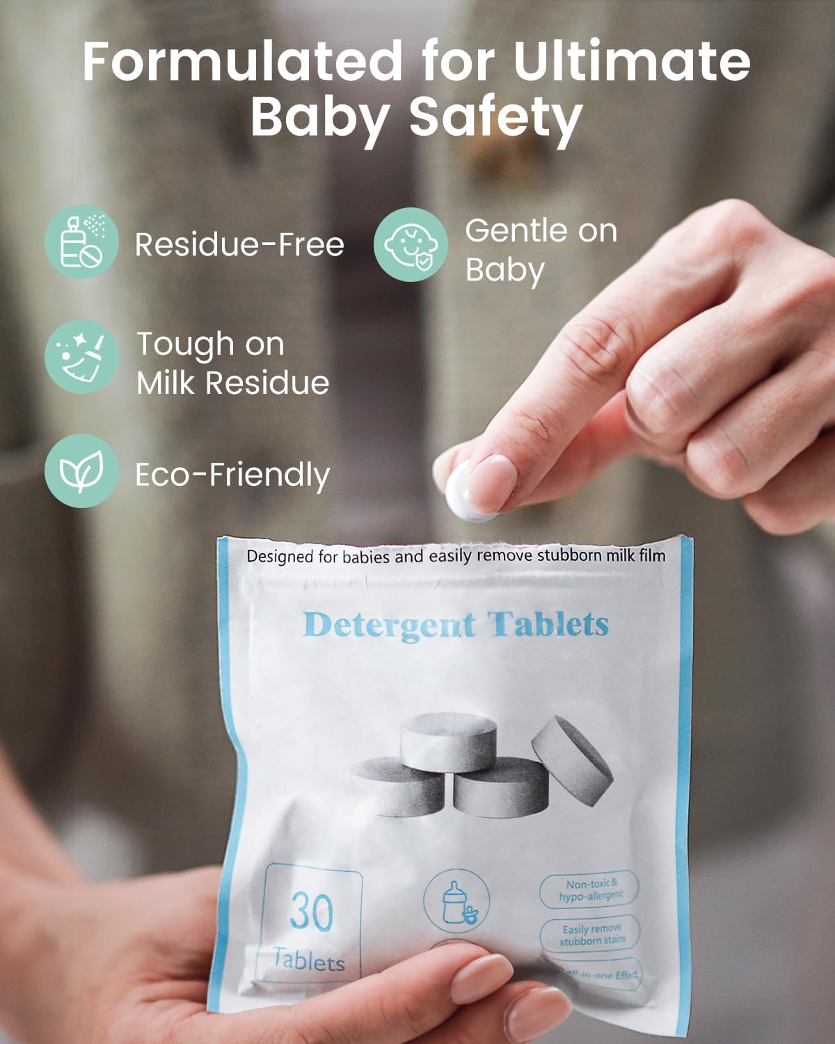 Bottle Washer Detergent Tablets, Plant-Based Enzyme