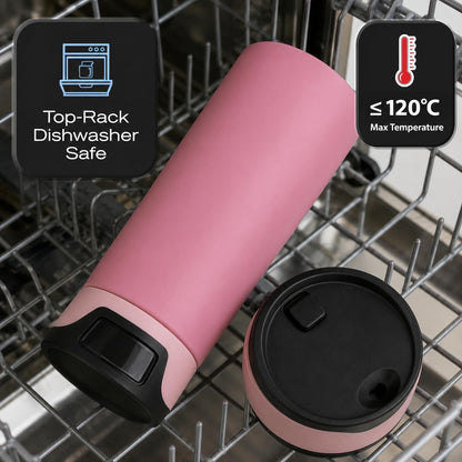 17 oz Leakproof Insulated Travel Coffee Mug with One-Hand Lid