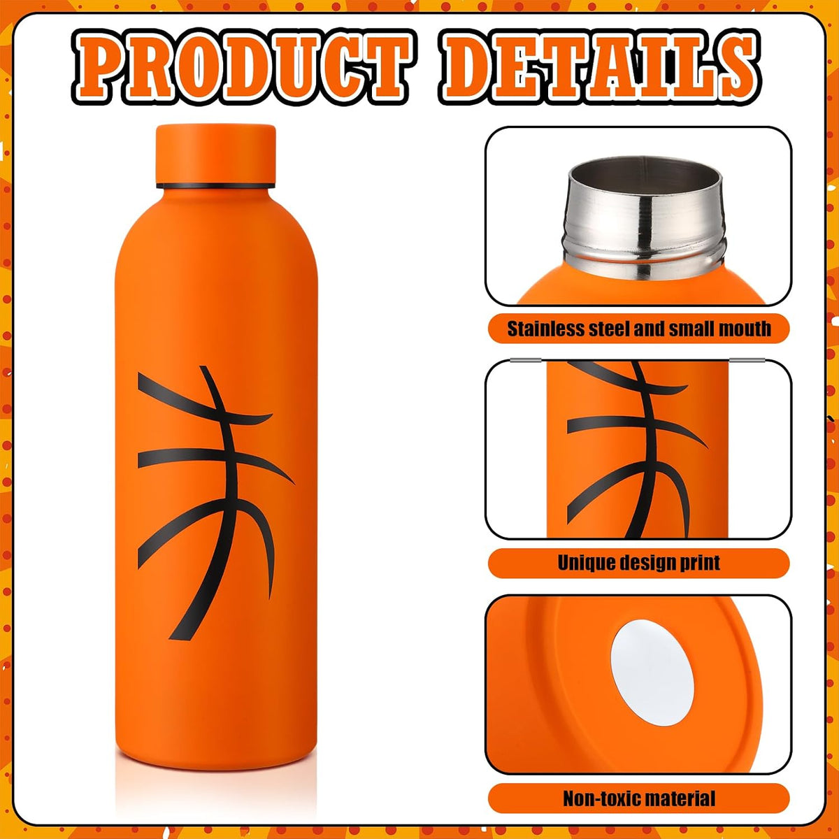 6 Pcs Softball Team Gifts Water Bottles Bulk 17 oz Softball Party Favors Decorations Stainless Steel Sports Tumblers with Bow Vacuum Insulated Reusable Leakproof Bottles for Birthday Father