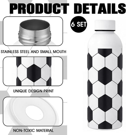6 Pcs Softball Team Gifts Water Bottles Bulk 17 oz Softball Party Favors Decorations Stainless Steel Sports Tumblers with Bow Vacuum Insulated Reusable Leakproof Bottles for Birthday Father