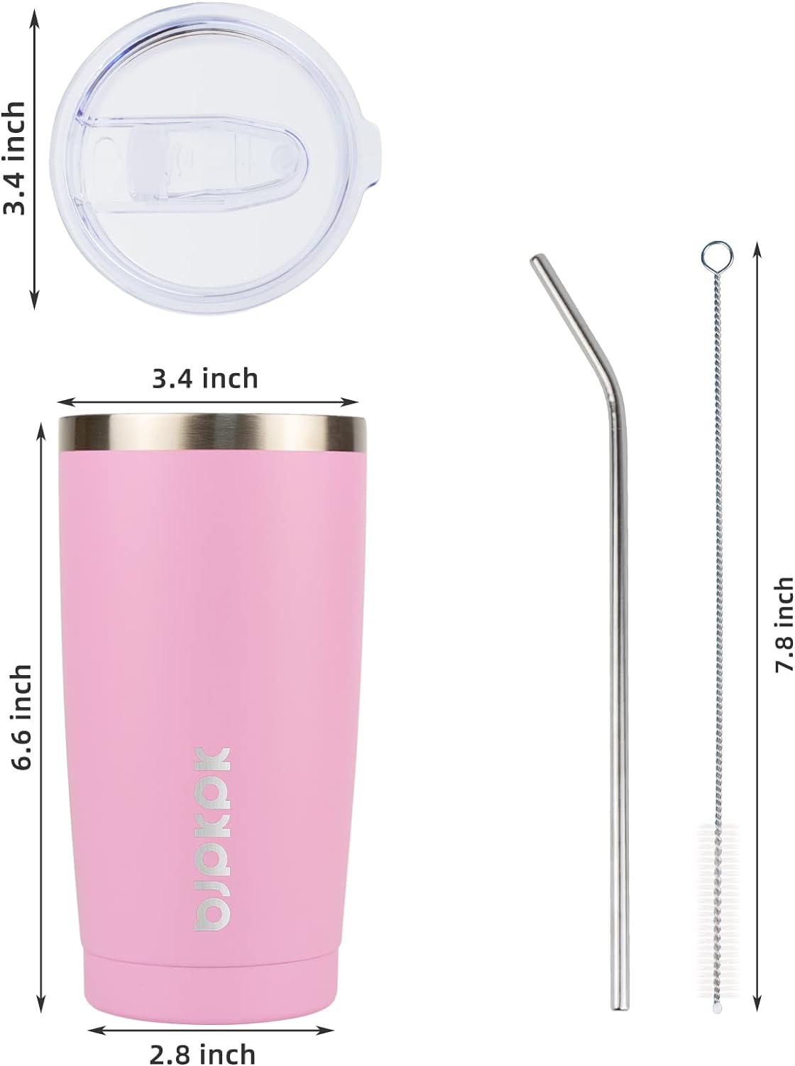 20oz Coffee Tumbler with Lid & Straw, Insulated Stainless Steel Mug | Double Wall Vacuum, Keeps Hot/Cold, BPA Free, Leak Proof, Iced Coffee Cup Fit Car Holder, Travel & Beach, Turquoise - Colors A