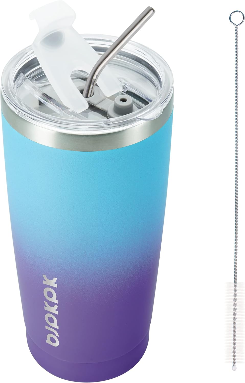 20oz Coffee Tumbler with Lid & Straw, Insulated Stainless Steel Mug | Double Wall Vacuum, Keeps Hot/Cold, BPA Free, Leak Proof, Iced Coffee Cup Fit Car Holder, Travel & Beach, Turquoise - Colors A