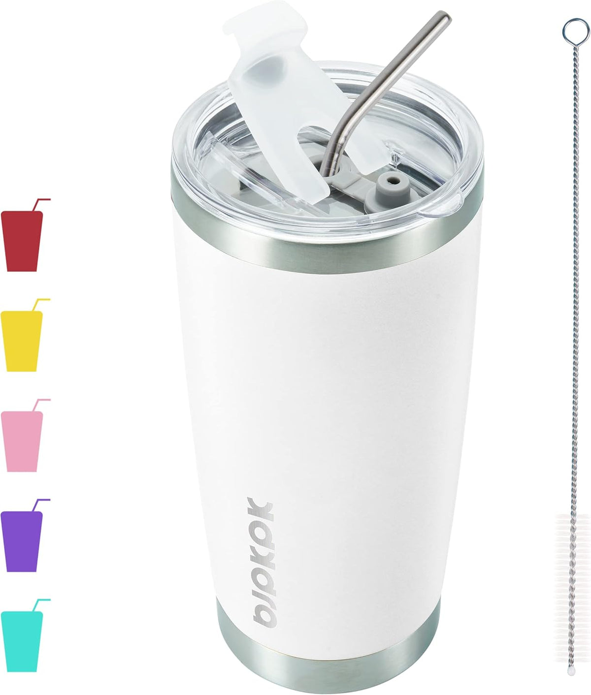 20oz Coffee Tumbler with Lid & Straw, Insulated Stainless Steel Mug | Double Wall Vacuum, Keeps Hot/Cold, BPA Free, Leak Proof, Iced Coffee Cup Fit Car Holder, Travel & Beach, Turquoise - Colors A