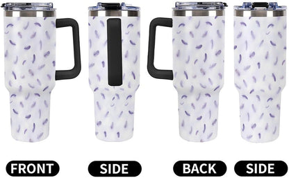 Leakproof Car Cup Vacuum Sealed With Lid For Office Crystal Clear Blue Water Ripple Print Drinkware Light Rose Red-style-5 - Colors F