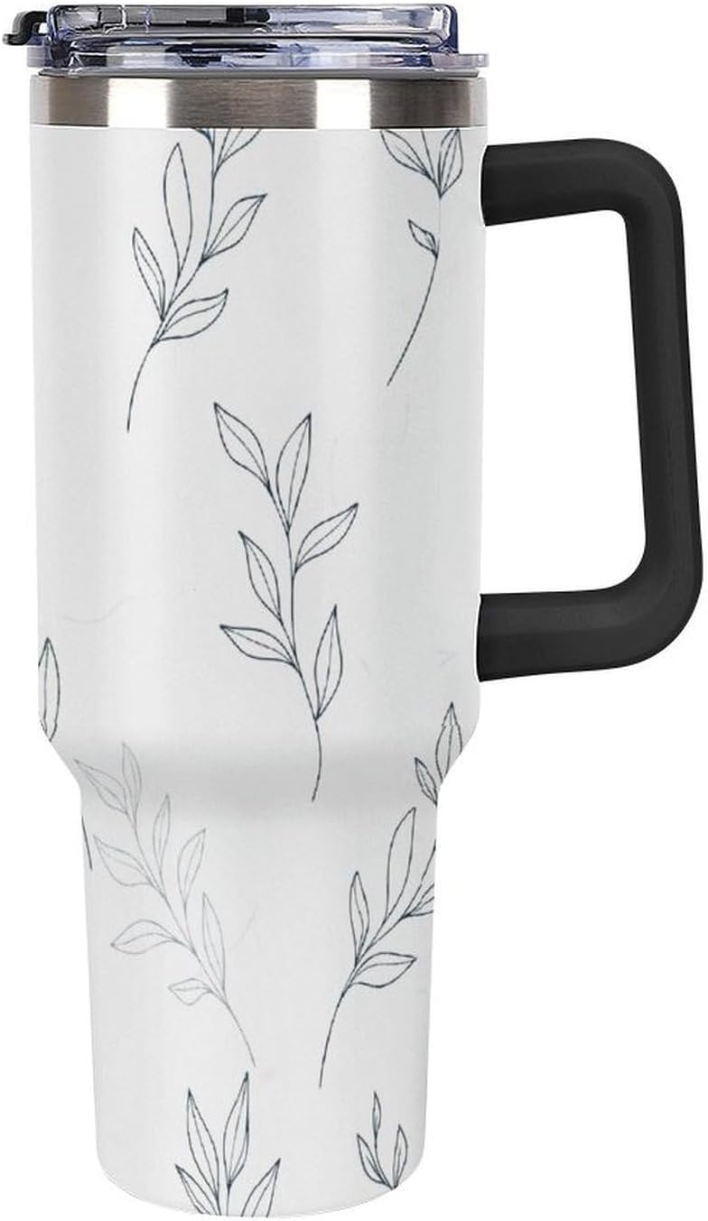 Leakproof Car Cup Vacuum Sealed With Lid For Office Crystal Clear Blue Water Ripple Print Drinkware Light Rose Red-style-5 - Colors F
