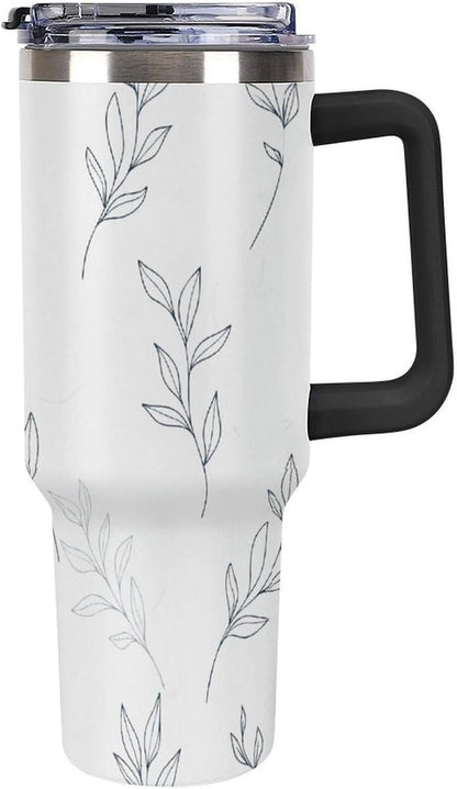 Leakproof Car Cup Vacuum Sealed With Lid For Office Crystal Clear Blue Water Ripple Print Drinkware Light Rose Red-style-5 - Colors F