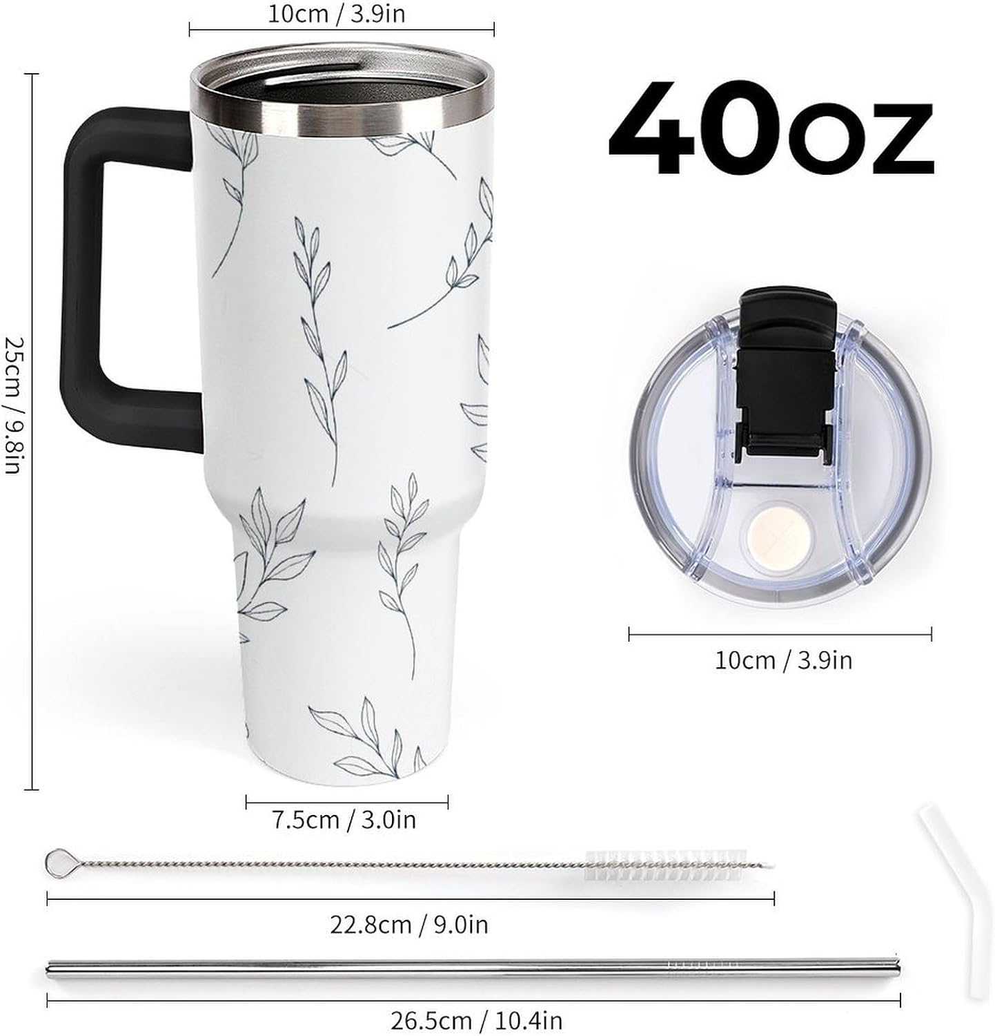 Leakproof Car Cup Vacuum Sealed With Lid For Office Crystal Clear Blue Water Ripple Print Drinkware Light Rose Red-style-5 - Colors F