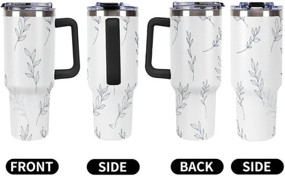 Leakproof Car Cup Vacuum Sealed With Lid For Office Crystal Clear Blue Water Ripple Print Drinkware Light Rose Red-style-5 - Colors F