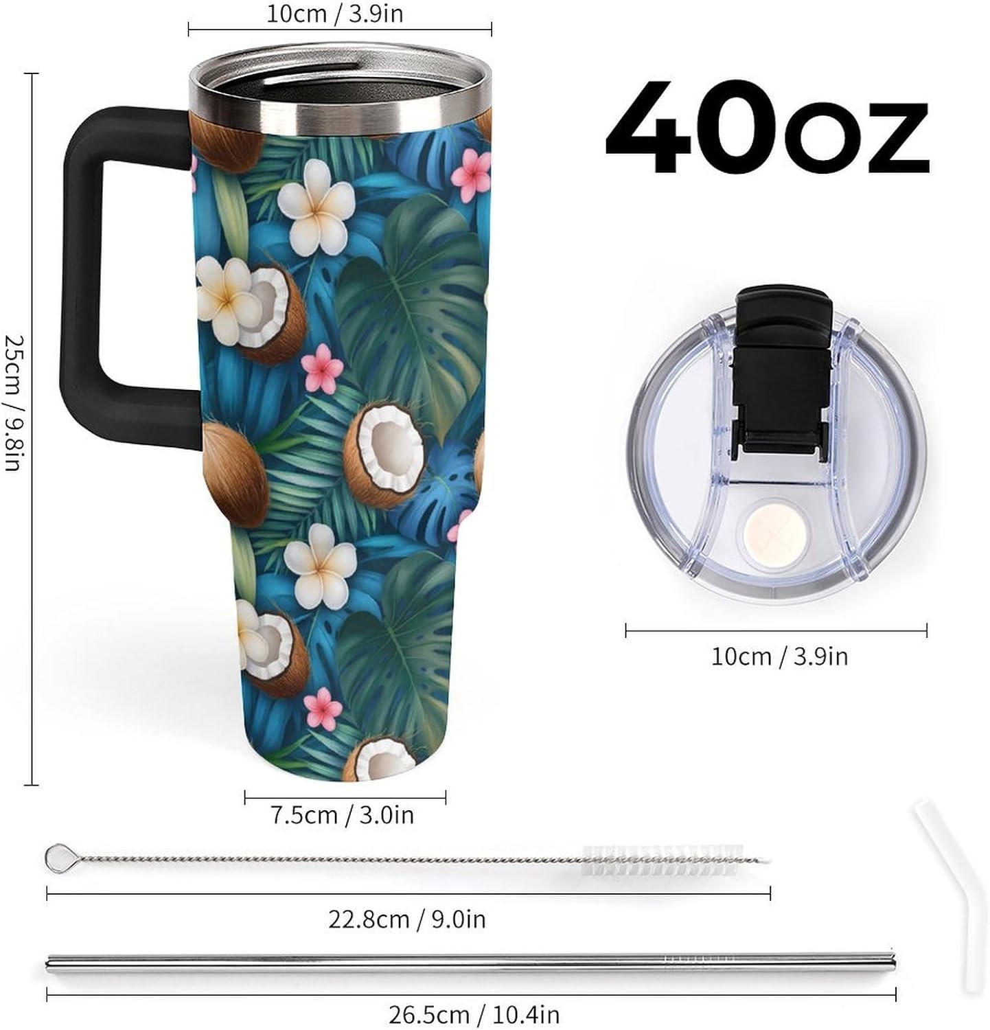 Leakproof Car Cup Vacuum Sealed With Lid For Office Crystal Clear Blue Water Ripple Print Drinkware Light Rose Red-style-5 - Colors F