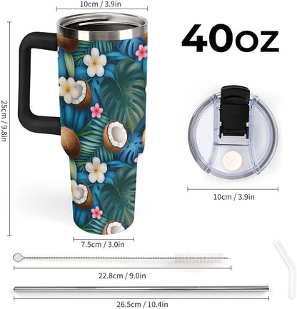 Leakproof Car Cup Vacuum Sealed With Lid For Office Crystal Clear Blue Water Ripple Print Drinkware Light Rose Red-style-5 - Colors F