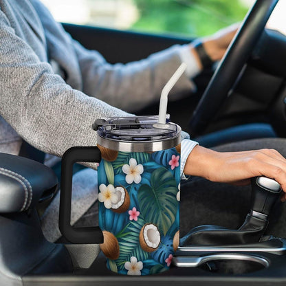 Leakproof Car Cup Vacuum Sealed With Lid For Office Crystal Clear Blue Water Ripple Print Drinkware Light Rose Red-style-5 - Colors F