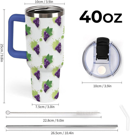 Leakproof Car Cup Vacuum Sealed With Lid For Office Crystal Clear Blue Water Ripple Print Drinkware Light Rose Red-style-5 - Colors F