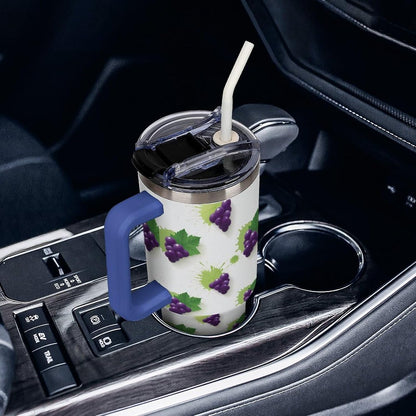 Leakproof Car Cup Vacuum Sealed With Lid For Office Crystal Clear Blue Water Ripple Print Drinkware Light Rose Red-style-5 - Colors F