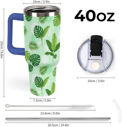 Leakproof Car Cup Vacuum Sealed With Lid For Office Crystal Clear Blue Water Ripple Print Drinkware Light Rose Red-style-5 - Colors F
