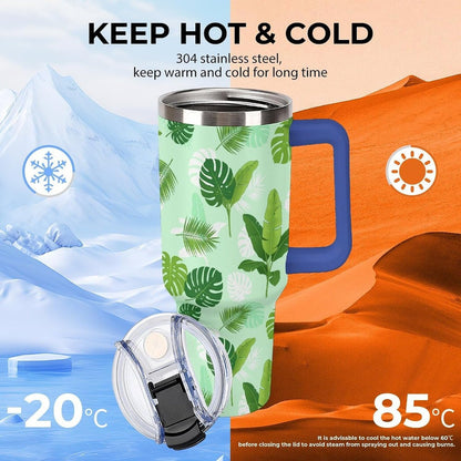 Leakproof Car Cup Vacuum Sealed With Lid For Office Crystal Clear Blue Water Ripple Print Drinkware Light Rose Red-style-5 - Colors F