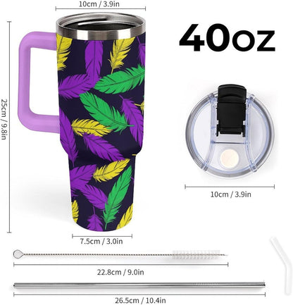 Leakproof Car Cup Vacuum Sealed With Lid For Office Crystal Clear Blue Water Ripple Print Drinkware Light Rose Red-style-5 - Colors F