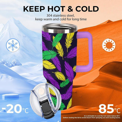 Leakproof Car Cup Vacuum Sealed With Lid For Office Crystal Clear Blue Water Ripple Print Drinkware Light Rose Red-style-5 - Colors F
