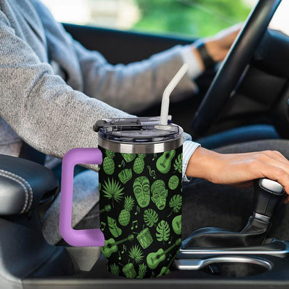 Leakproof Car Cup Vacuum Sealed With Lid For Office Crystal Clear Blue Water Ripple Print Drinkware Light Rose Red-style-5 - Colors F
