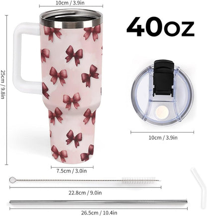 Leakproof Car Cup Vacuum Sealed With Lid For Office Crystal Clear Blue Water Ripple Print Drinkware Light Rose Red-style-5 - Colors F