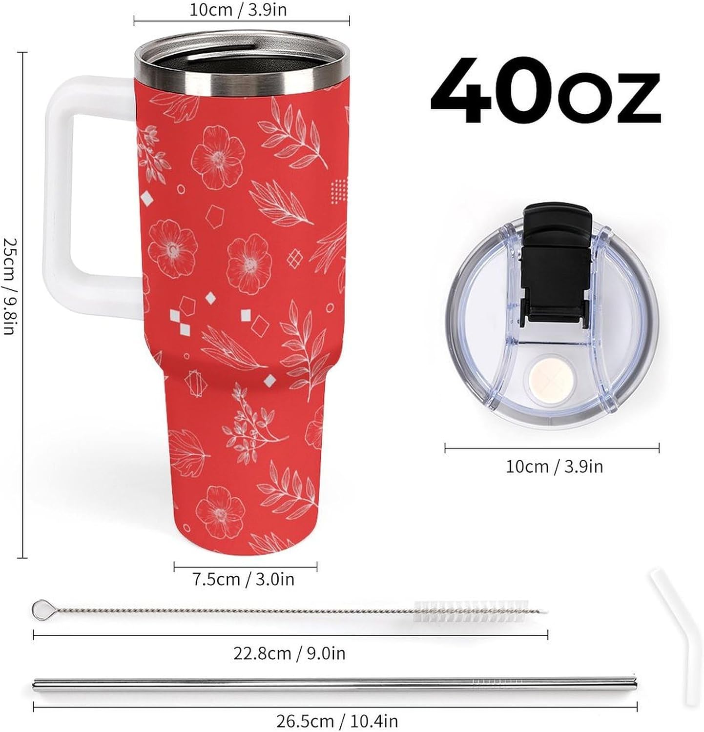 Leakproof Car Cup Vacuum Sealed With Lid For Office Crystal Clear Blue Water Ripple Print Drinkware Light Rose Red-style-5 - Colors F
