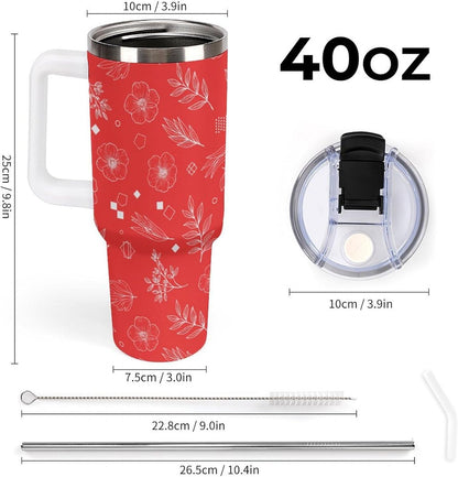 Leakproof Car Cup Vacuum Sealed With Lid For Office Crystal Clear Blue Water Ripple Print Drinkware Light Rose Red-style-5 - Colors F