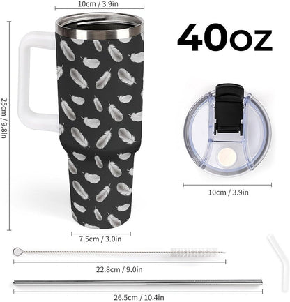 Leakproof Car Cup Vacuum Sealed With Lid For Office Crystal Clear Blue Water Ripple Print Drinkware Light Rose Red-style-5 - Colors F