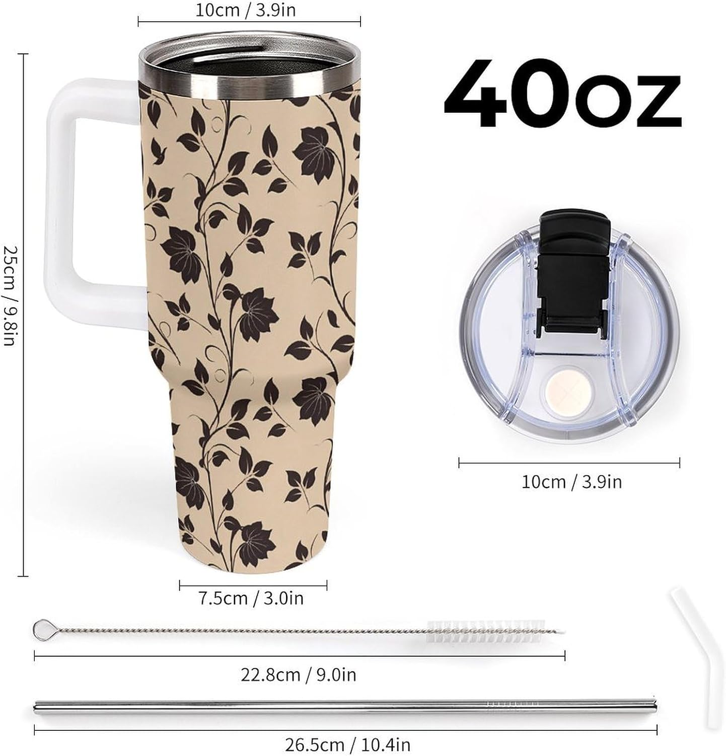 Leakproof Car Cup Vacuum Sealed With Lid For Office Crystal Clear Blue Water Ripple Print Drinkware Light Rose Red-style-5 - Colors F