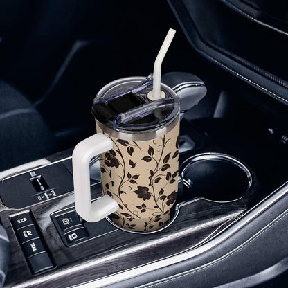 Leakproof Car Cup Vacuum Sealed With Lid For Office Crystal Clear Blue Water Ripple Print Drinkware Light Rose Red-style-5 - Colors F