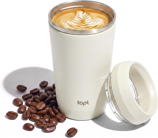 To Go Coffee Cup – Insulated Travel Coffee Mug with 360° Leak‑Safe Lid, Stainless Steel Coffee Tumbler for Hot/Cold, Spill‑Resistant, BPA‑Free - Navy 12 oz