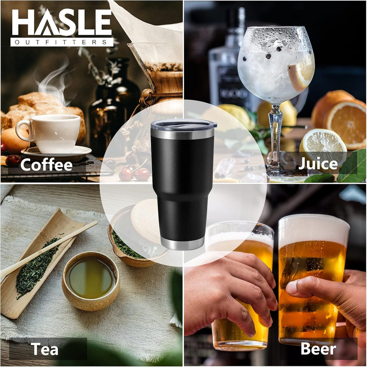 30oz Stainless Steel Tumbler, Double Wall Vacuum Insulated Travel Mug Tumbler, Durable Insulated Coffee Mug, Gift Box Set (Dark Blue, 1)