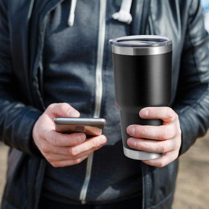 30oz Stainless Steel Tumbler, Double Wall Vacuum Insulated Travel Mug Tumbler, Durable Insulated Coffee Mug, Gift Box Set (Dark Blue, 1)