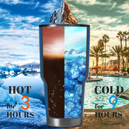 30oz Stainless Steel Tumbler, Double Wall Vacuum Insulated Travel Mug Tumbler, Durable Insulated Coffee Mug, Gift Box Set (Dark Blue, 1)