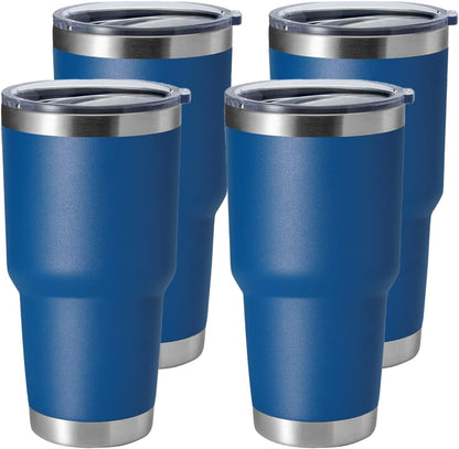 30oz Stainless Steel Tumbler, Double Wall Vacuum Insulated Travel Mug Tumbler, Durable Insulated Coffee Mug, Gift Box Set (Dark Blue, 1)