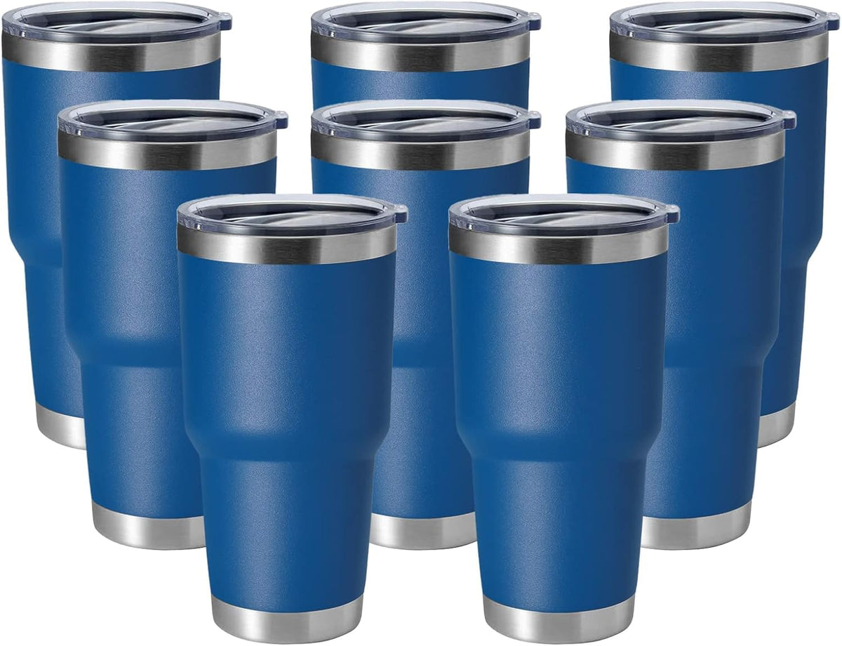 30oz Stainless Steel Tumbler, Double Wall Vacuum Insulated Travel Mug Tumbler, Durable Insulated Coffee Mug, Gift Box Set (Dark Blue, 1)